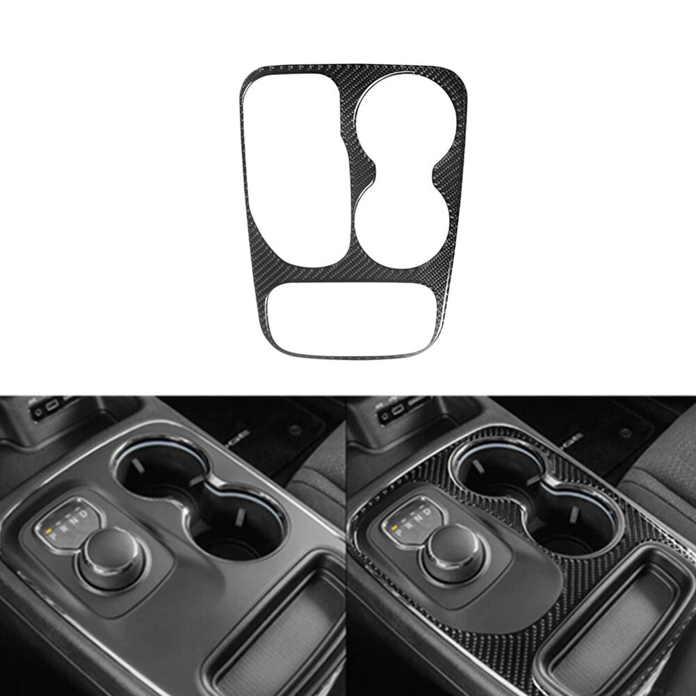 Carbon Fiber Console Watercup Frame Cover Trim for Dodge Durango 2014-2020 TypeA