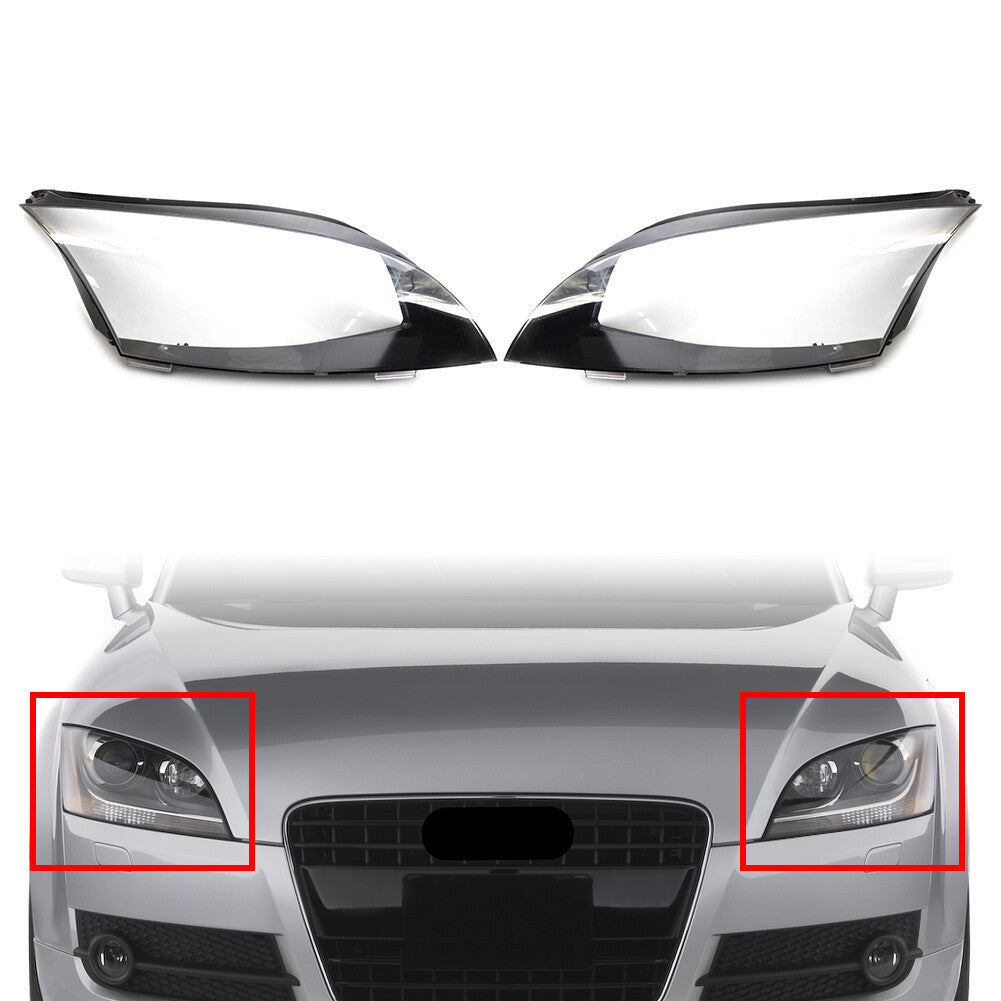 2x Car Headlight Lens Lampshade Indicator Lamp Cover for Audi TT Roadster 08-14