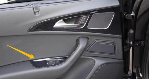 Glass Window Lifting Lock Panel Trim 8PCS Fit for Audi A6L 12-2018 Carbon Fiber