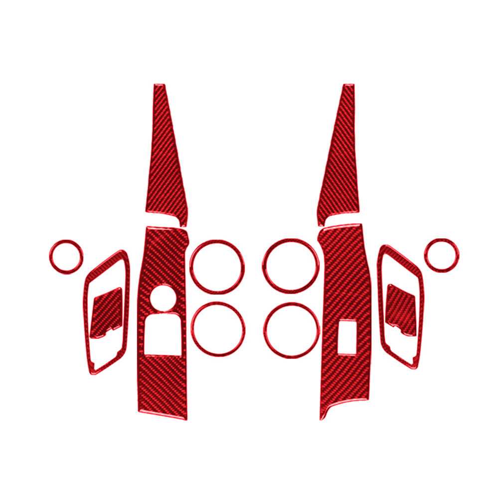 14Pcs Red Carbon Fiber Door Control Cover Trim for Toyota Supra A90 2019-2022