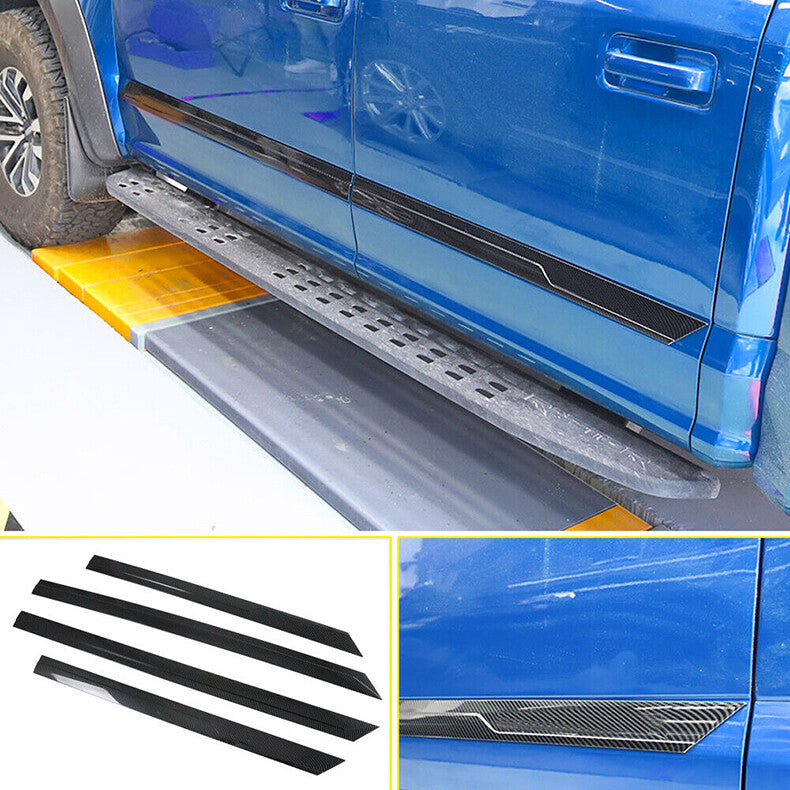 for Ford F150 F-150 2015-2020 Carbon Fiber Car Body Side Door Molding Guard Trim