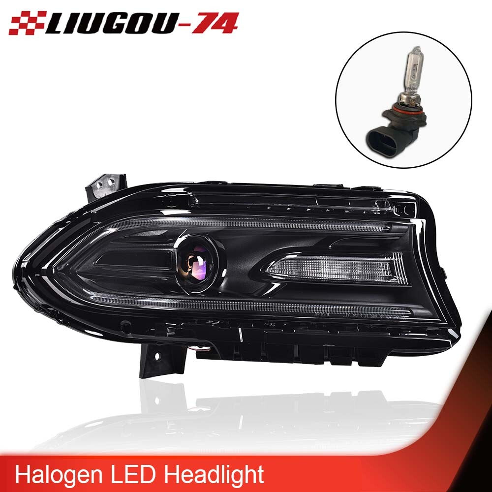 Suitable for 2015-2022 for Dodge Charger Halogen Projector Headlights with LED DRLs for Passengers