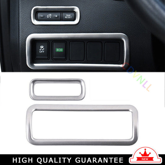 Headlight Button Frame Cover Trim 2PCS for Nissan Murano 2015-2021 Silver Steel