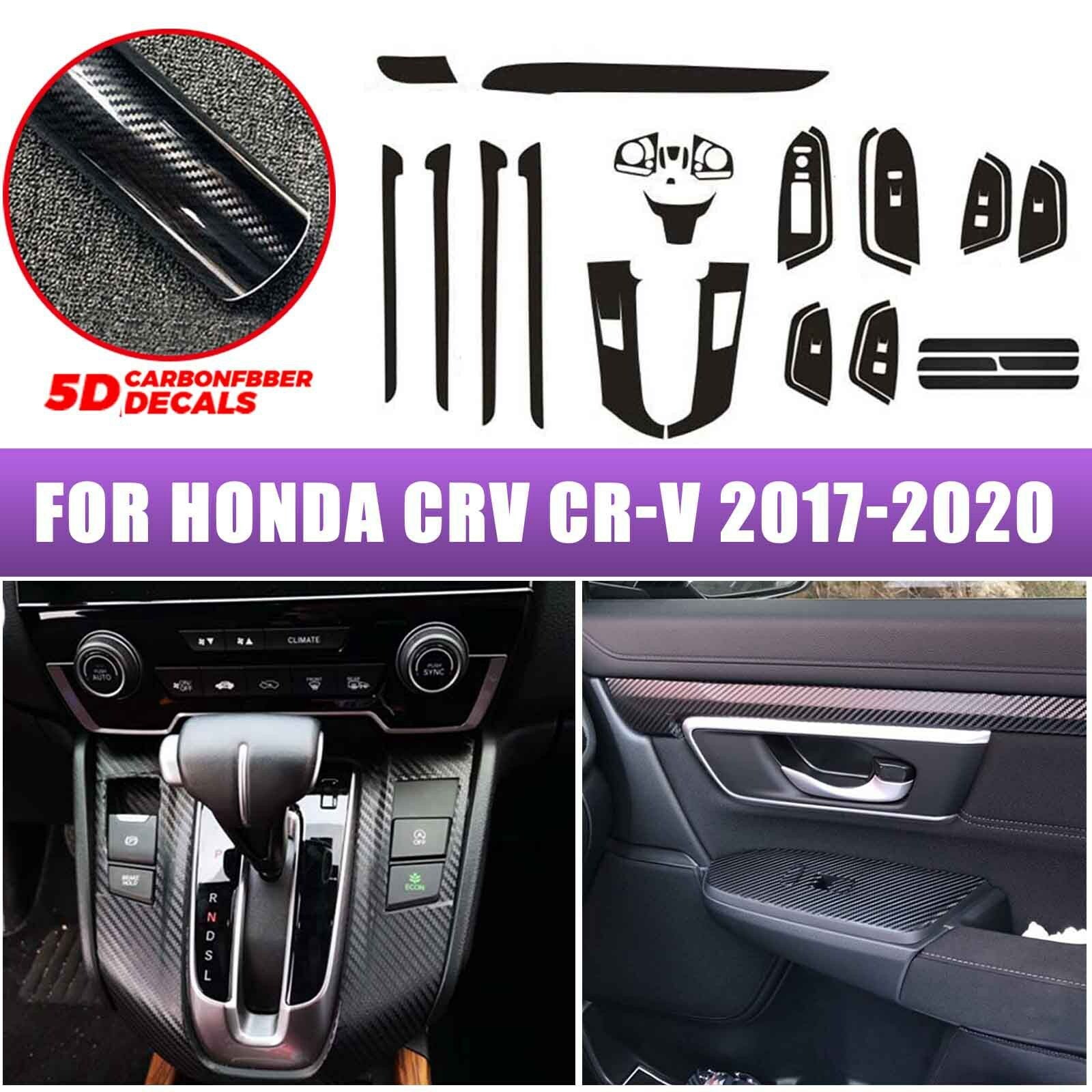 16pcs for Honda CRV 2017-2020 Carbon Fiber Interior Decoration Trim Cover AT