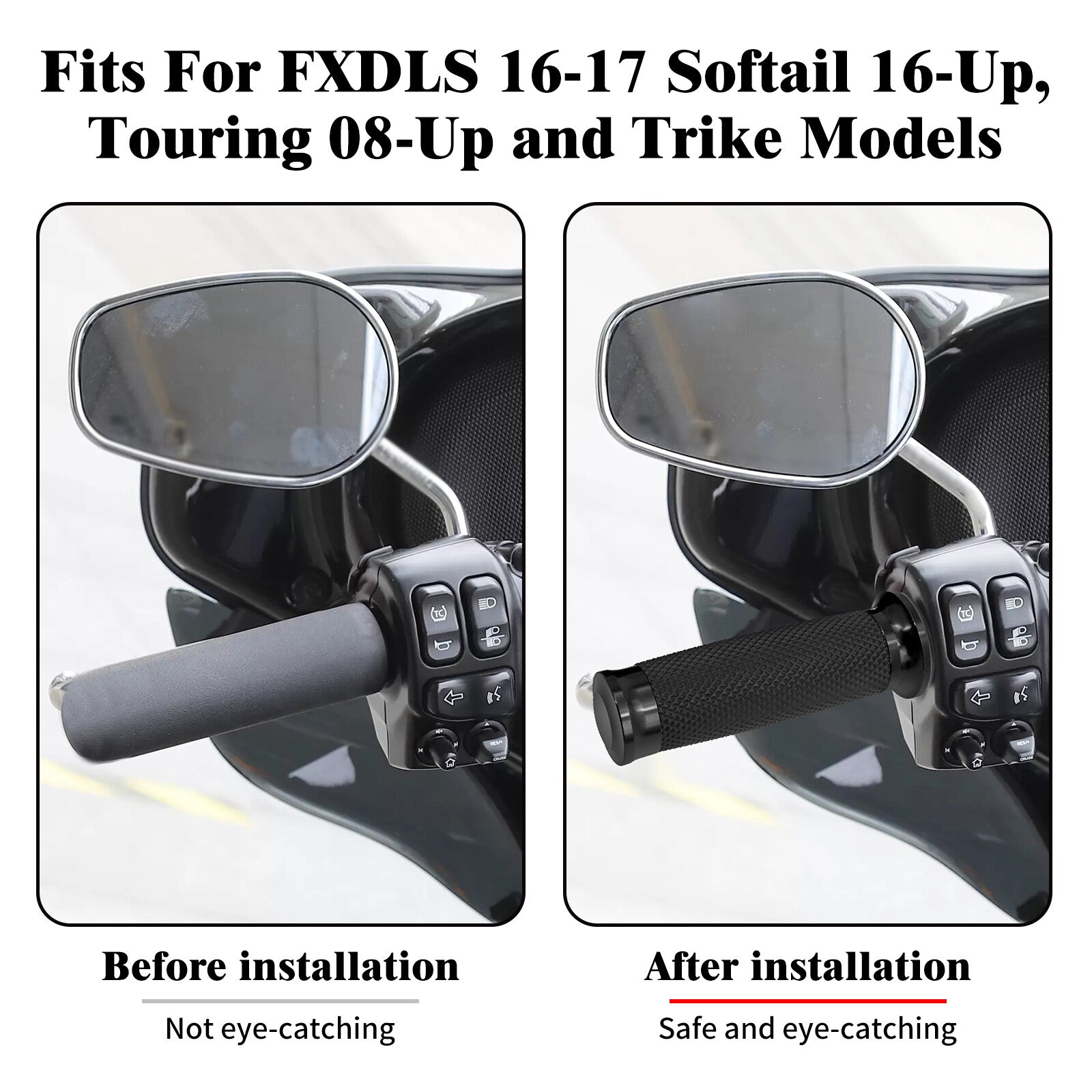1 Electronic Throttle Handlebar Hand Grips for Harley Touring Electra Glide 08+