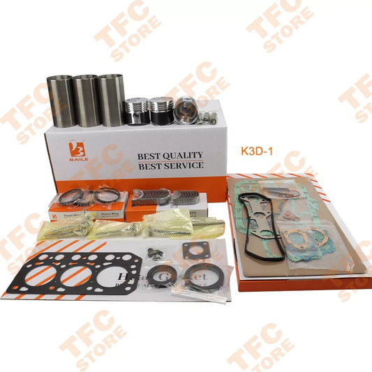 K3D K3D-1 Engine Overhaul Rebuild Kit for Mitsubishi Piston Rings Cylinder Liner