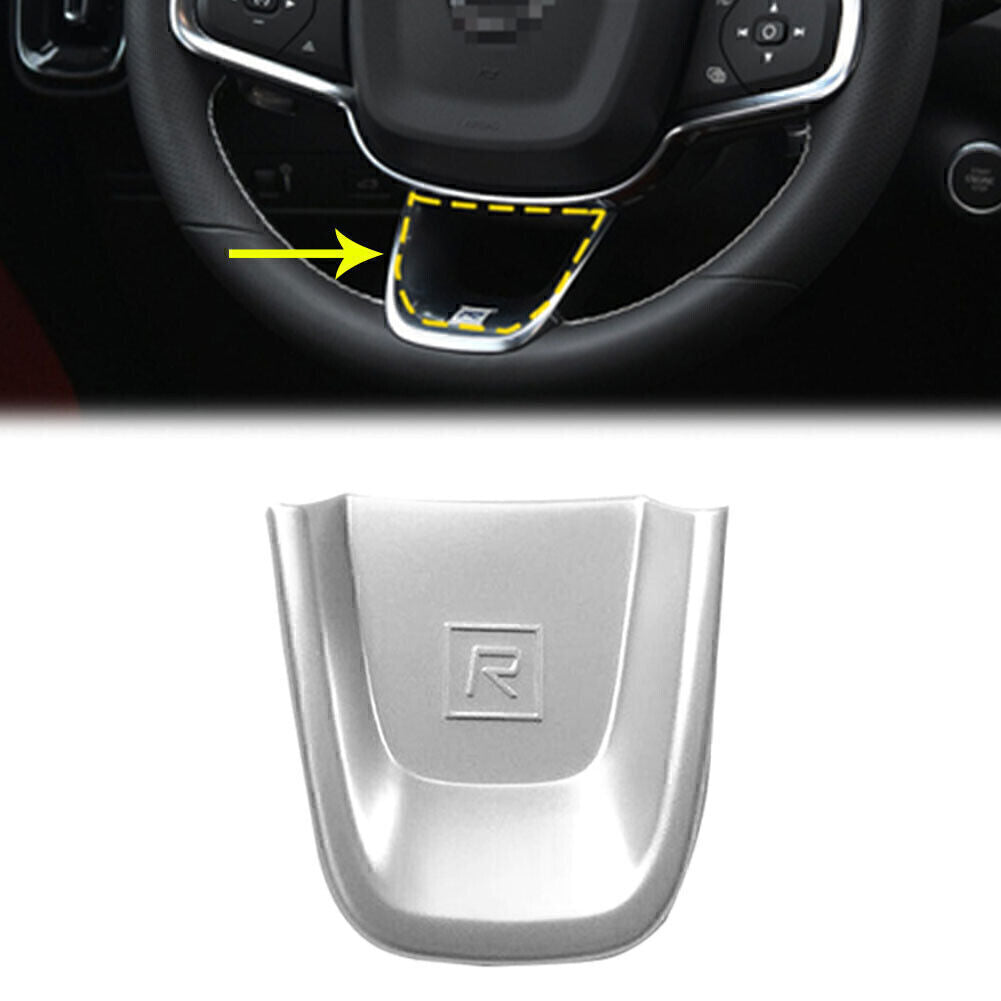 ABS Inner Steering Wheel Decor Cover Trim Matte Silver for Volvo XC40 2018-2020