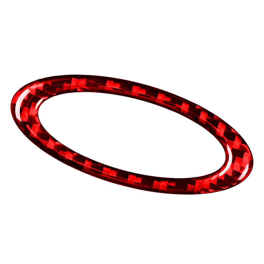 for Ford Mondeo 2013-2019 Steering Wheel Center Ring Cover Trim Carbon Fiber Red