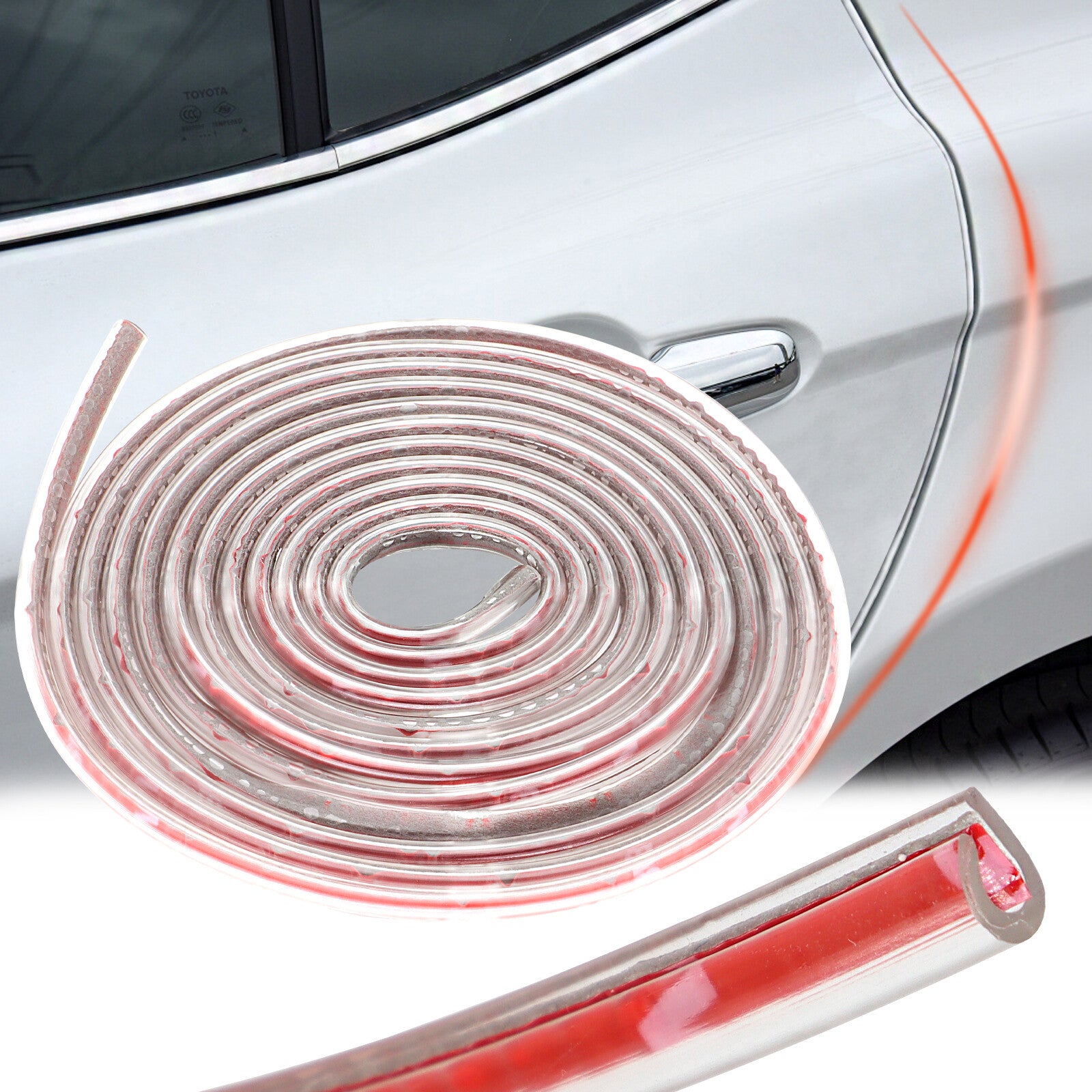 9.8' Car Door Edge Guard Strip Trim U Mold Protective Gasket Rubber Clear Car Part