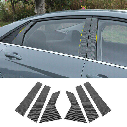 Carbon Fiber Window Pillar Panel Decor Cover Trims for Hyundai for Elantra 2021-2023