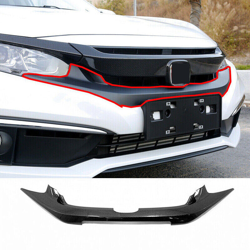 for Honda for Civic Sedan 2019-2021 Carbon ABS Front Lower Mesh Grille Cover Trim 1x