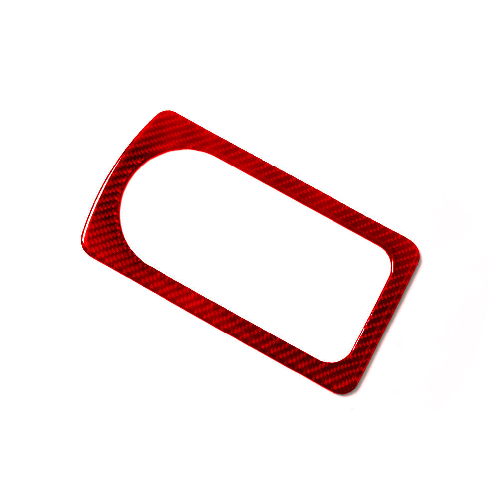 Red Carbon Fiber Rear Armrest Cup Holder Frame Trim for Dodge for Ram 1500 2009-12